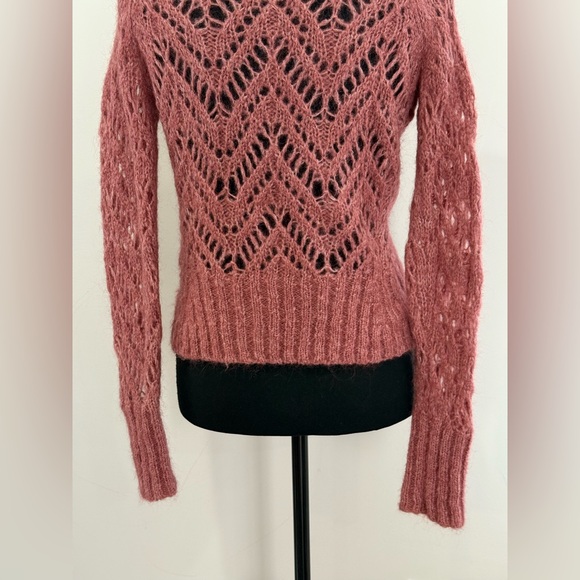 Ann Taylor Loft XS Elegant Wool Blend Knit Pink Cardigan Jewel Accent 875 - Picture 7 of 9